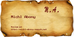 Michl Abony névjegykártya